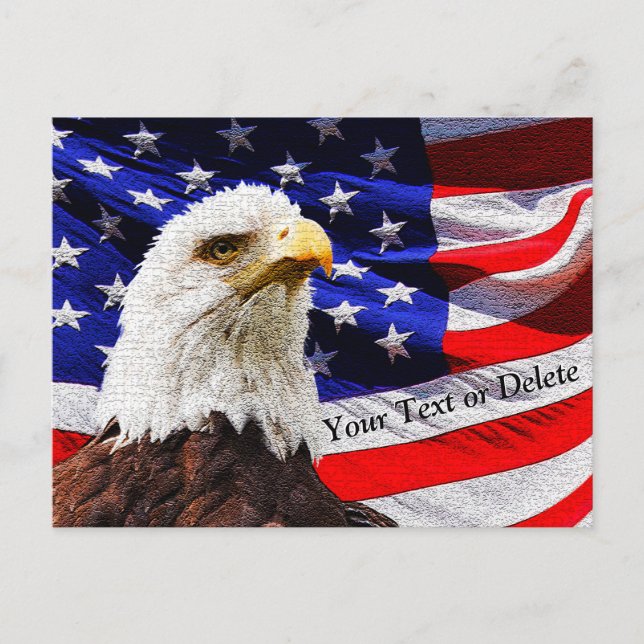 Personalised Eagle and Flag Patriotic Postcards (Front)