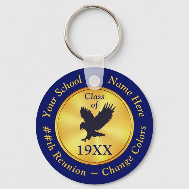 Personalised EAGLE, Class Reunion Party Favours,  Key Ring (Front)