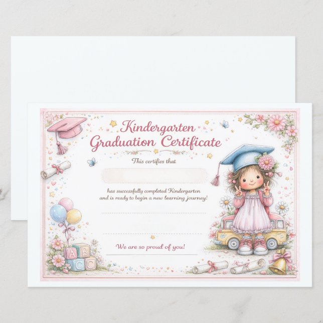 Personalised Early Learning Graduation Certificate (Front/Back)