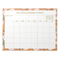 Personalised Earthy Floral Family Planner Calendar