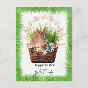 Personalised Easter Basket Holiday Postcard