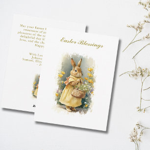 Personalised Easter Blessings Vintage Bunny Holiday Card