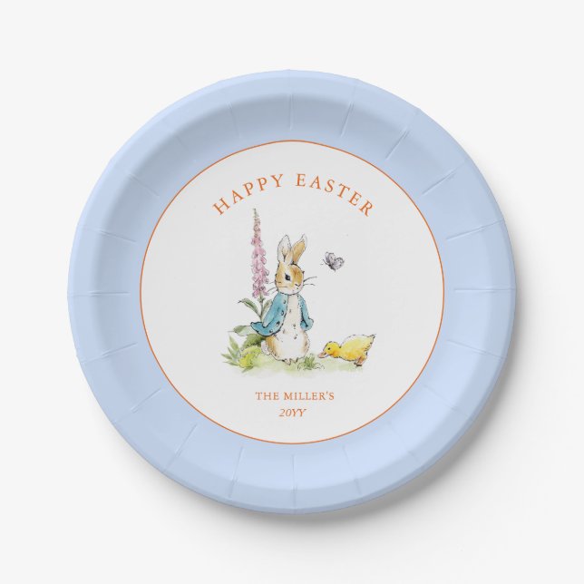 Personalised Easter Bunny Easter Brunch  Paper Plate (Front)