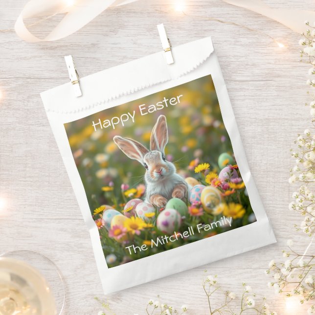 Personalised Easter Bunny  Favour Bag (Clipped)