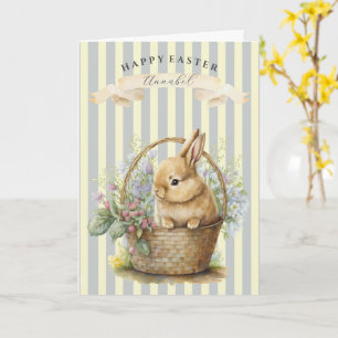 Personalised Easter Bunny in basket  Card