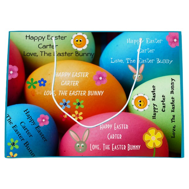 Personalised Easter Bunny Large Gift Bag (Front)