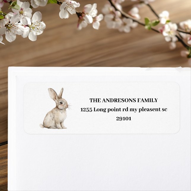 Personalised Easter Bunny  Return Address Label (Creator Uploaded)