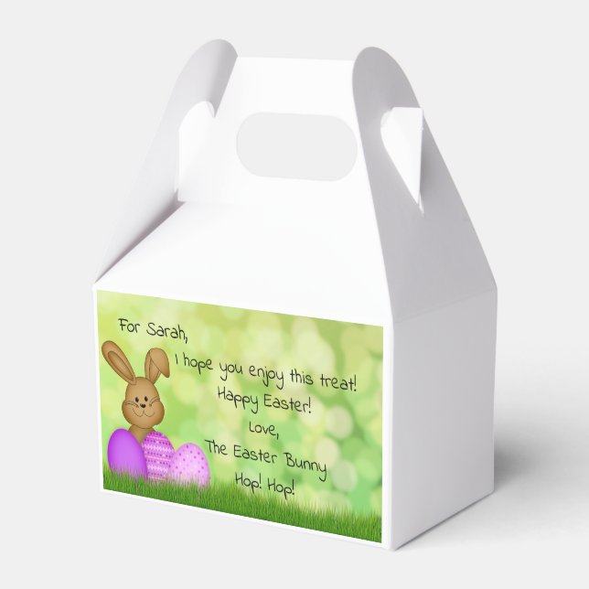 Personalised Easter Bunny to Kids Cute Favour Box (Front Side)