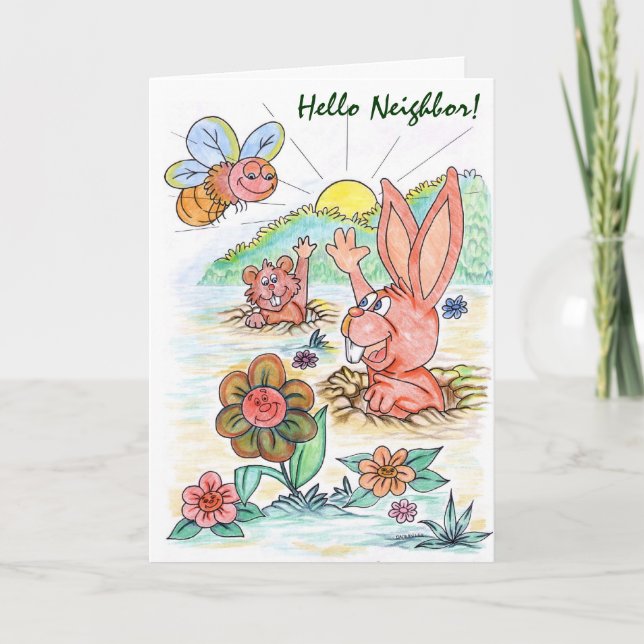 Personalised Easter Card with Bunny (Front)