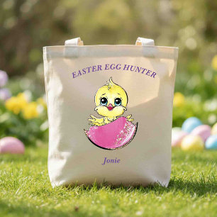 Personalised Easter Chick Egg Hunt Chick Tote Bag