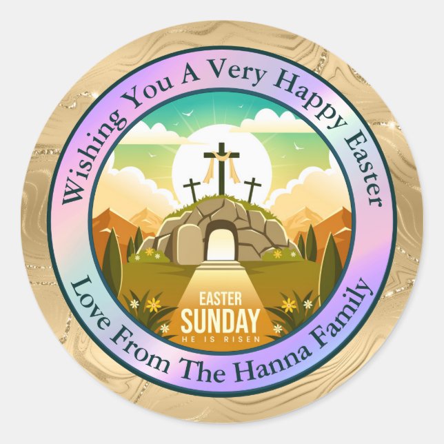Personalised Easter | Church and Sunday School  Classic Round Sticker (Front)