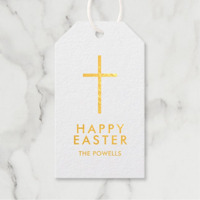 Personalised Easter Cross   Gift Tags (Front)