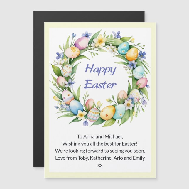 Personalised Easter Cute Magnetic card (Front/Back)