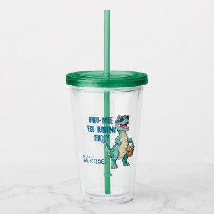 Personalised Easter Dinosaur Egg Hunting Buddy Acrylic Tumbler