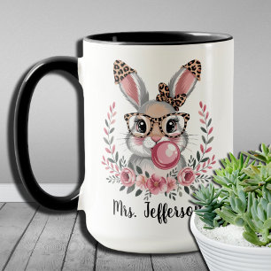 Personalised Easter Easter Bunny Pink Bubblegum  Mug