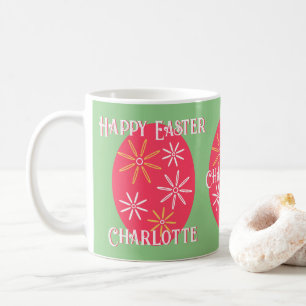 Personalised Easter Egg Floral Coffee Mug