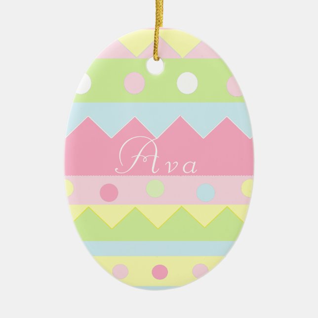 Personalised Easter Egg Gift Ceramic Ornament (Front)