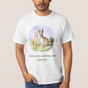 Personalised Easter Egg Hunting Team Bunny Men's T T-Shirt
