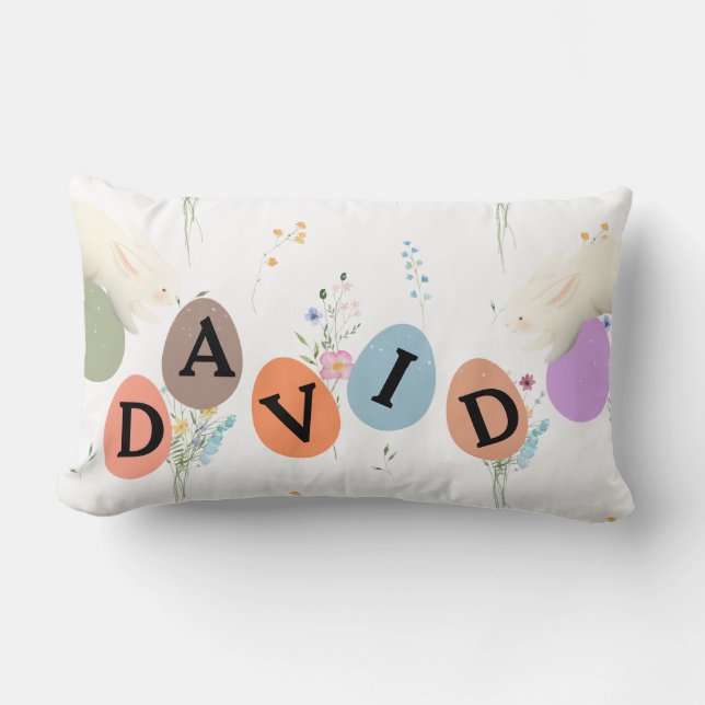 Personalised Easter Eggs  Lumbar Cushion (Front)