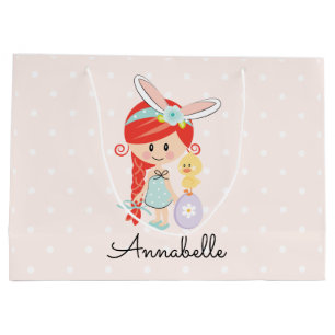 Personalised Easter Gift Bag Bunny Ears Redhead