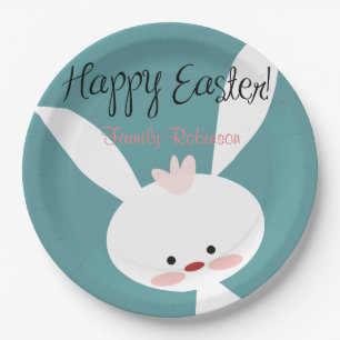 Personalised Easter Paper Plates Cute Bunny