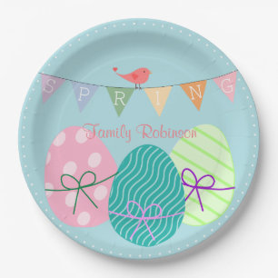 Personalised Easter Paper Plates Cute Eggs