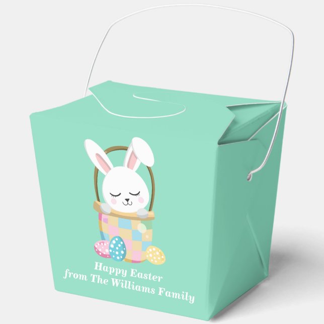 Personalised Easter Party Pastel Green Fortune Favour Box (Front)