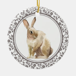 Personalised Easter Rabbit design Ceramic Ornament
