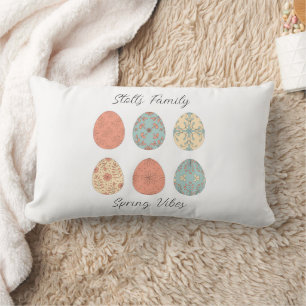Personalised Easter Throw Pillow – Pastel Floral