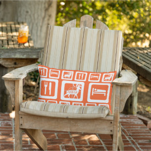 Personalised Eat Sleep Hunt Orange Pillow