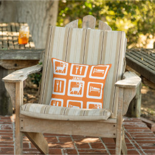 Personalised Eat Sleep Hunt Orange Pillow
