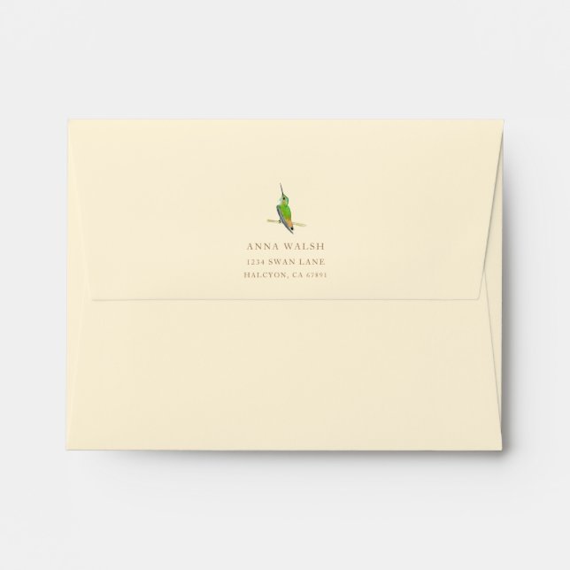 Personalised Ecru Allen's Hummingbird Envelope (Back (Top Flap))