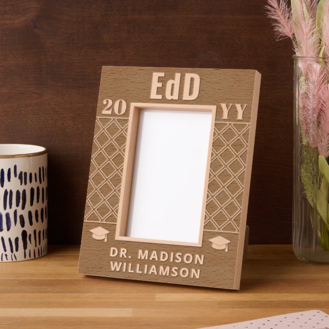 Personalised EdD Doctor Of Education Graduation Etched Frames (Left)