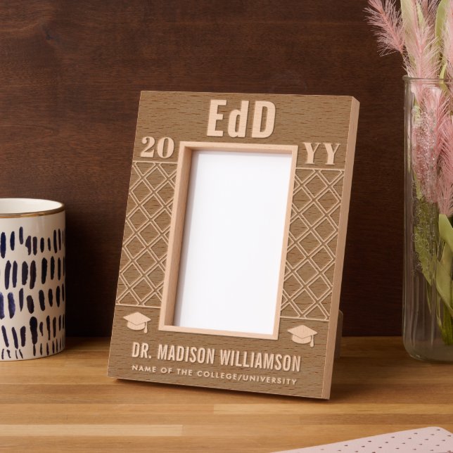 Personalised EdD Doctor Of Education Graduation Etched Frames (Left)