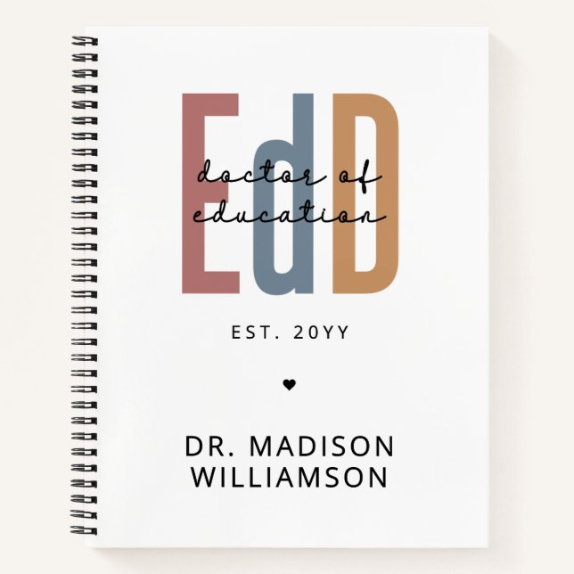 Personalised EdD Doctor Of Education Graduation Notebook (Front)