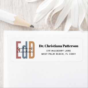 Personalised EdD Doctor Of Education Graduation Return Address Label