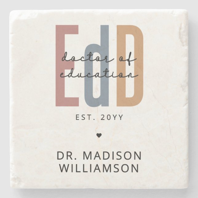 Personalised EdD Doctor Of Education Graduation Stone Coaster (Front)
