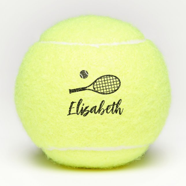 Personalised Edgy Modern Handwriting Name on Tennis Balls (Front)