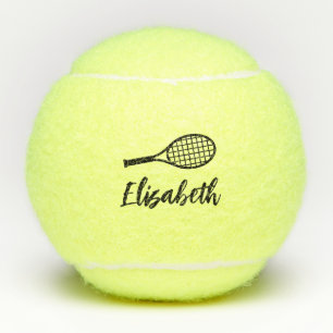 Personalised Edgy Modern Script Name  Tennis Balls
