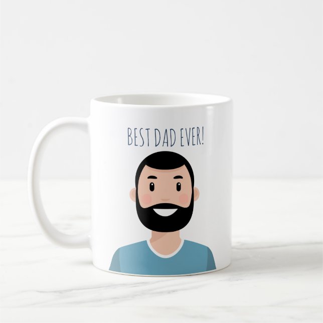 Personalised editable best Dad ever coffee mug (Left)