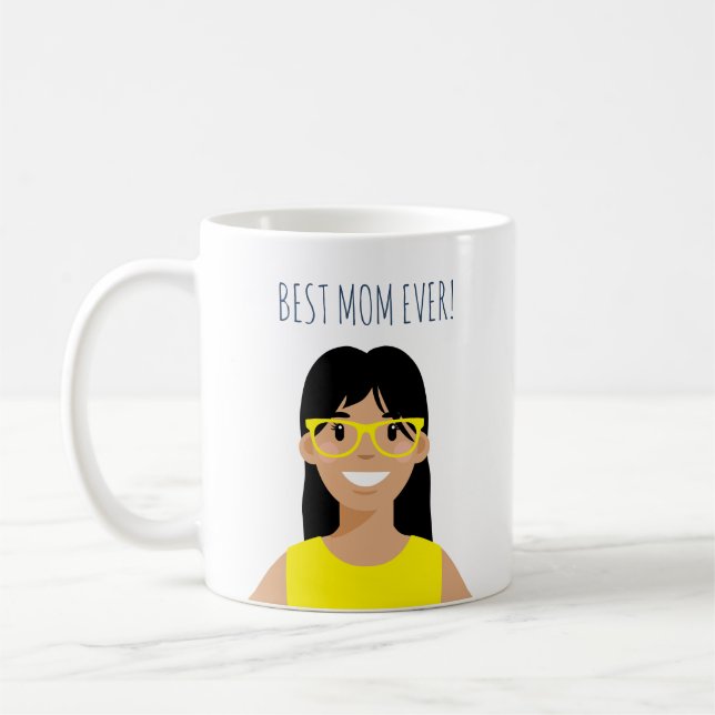 Personalised editable best Mum ever Coffee Mug (Left)