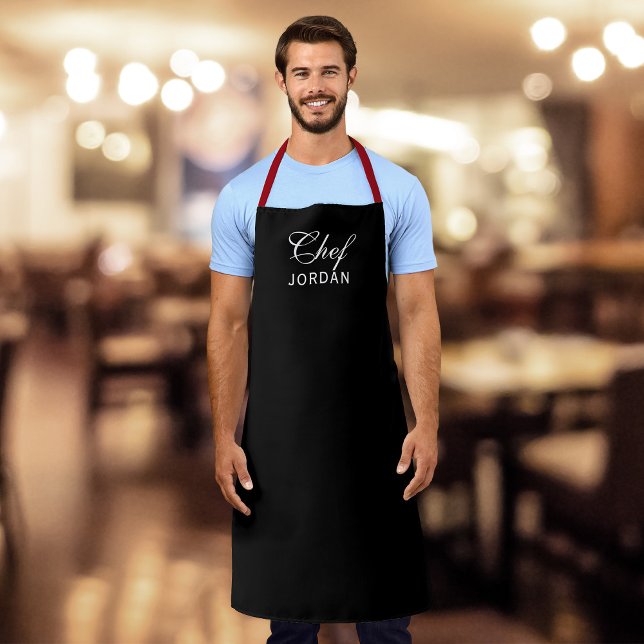 Personalised Editable Colours Elegant Script Chef Apron (Creator Uploaded)