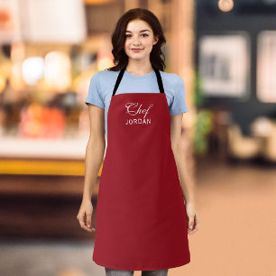 Personalised Editable Colours Elegant Script Chef Apron