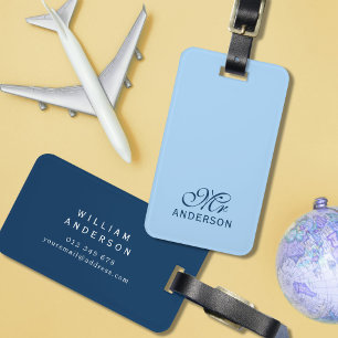 Personalised Editable Colours Elegant Script Mr Luggage Tag
