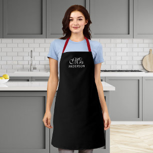 Personalised Editable Colours Elegant Script Mrs Apron