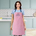 Personalised Editable Colours Elegant Script Mrs Apron<br><div class="desc">Personalised Apron that you can add your name featuring the word "Mrs" in elegant script against an editable background colour (click the customise button and change background colour). You can even change the strap colour (accessible on the product page itself) to whatever colour you wish. It makes a great gift...</div>