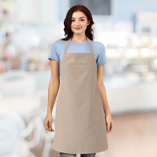Personalised Editable Colours Trendy Modern Script Apron
