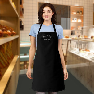 Personalised Editable Colours Trendy Modern Script Apron