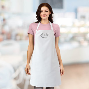 Personalised Editable Colours Trendy Modern Script Apron