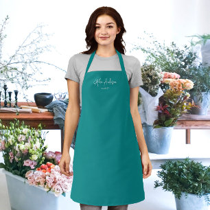 Personalised Editable Colours Trendy Modern Script Apron